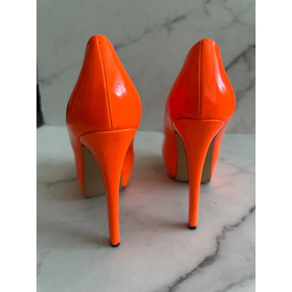 LAS LOSLANDIEN Orange Platform Heels Size 39 / US 9 - Picture 4 of 12